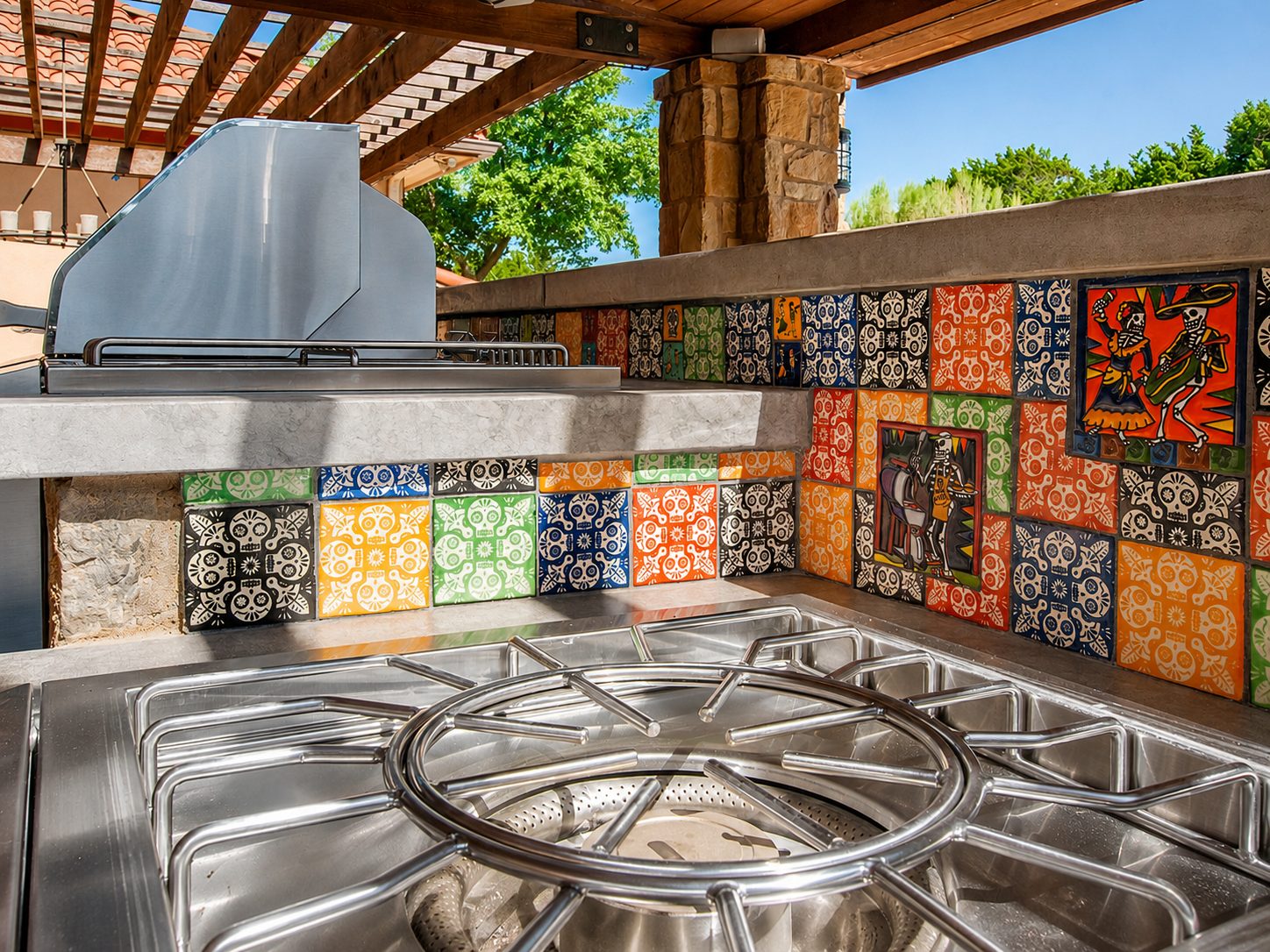 Lime Creek paella burner and draft beer tap