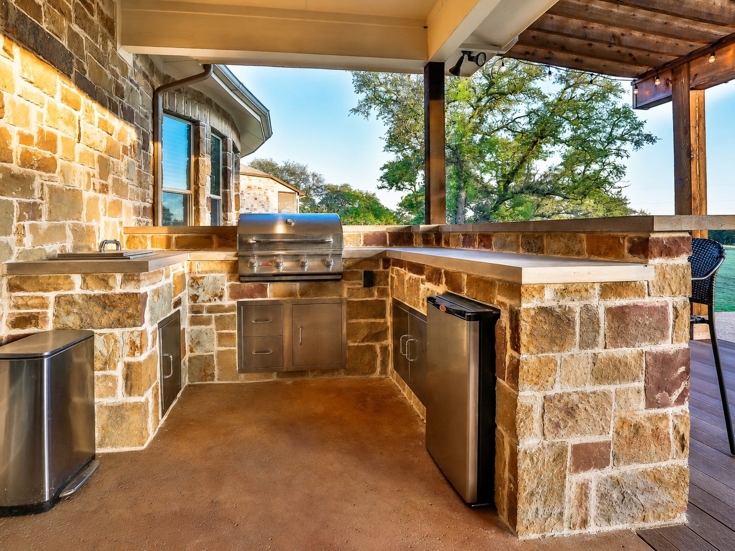 Shallow Water mortared limestone fire ring